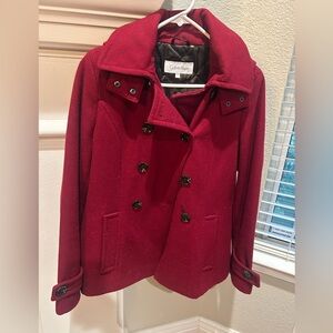 Calvin Klein Women's Burgundy Peacoat